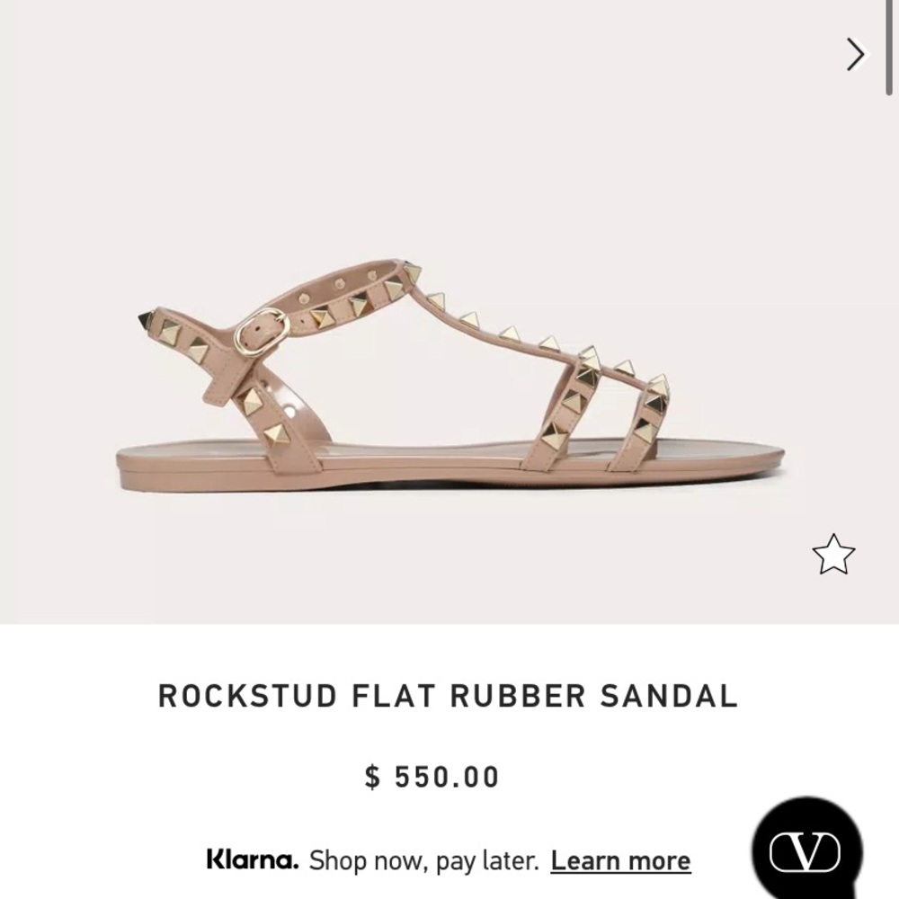 Valentino Poudre ROCKSTUD FLAT RUBBER SANDAL - Picture 12 of 12